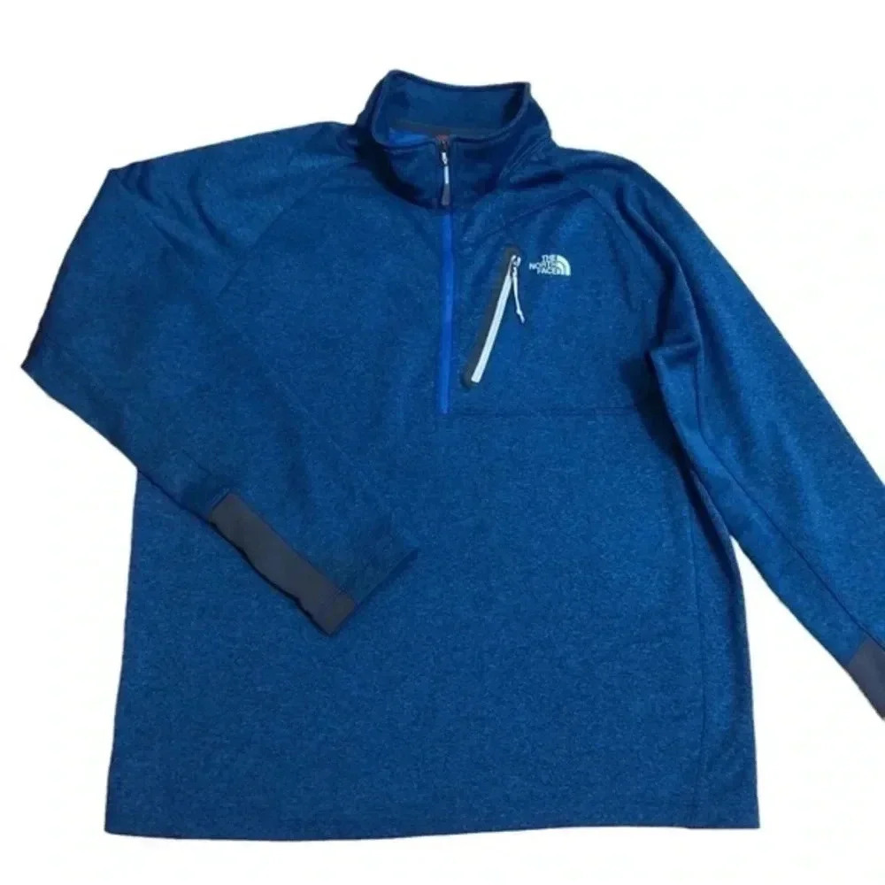 The North Face Mens XL 1/2 Zip Pullover Sweater Heather Blue